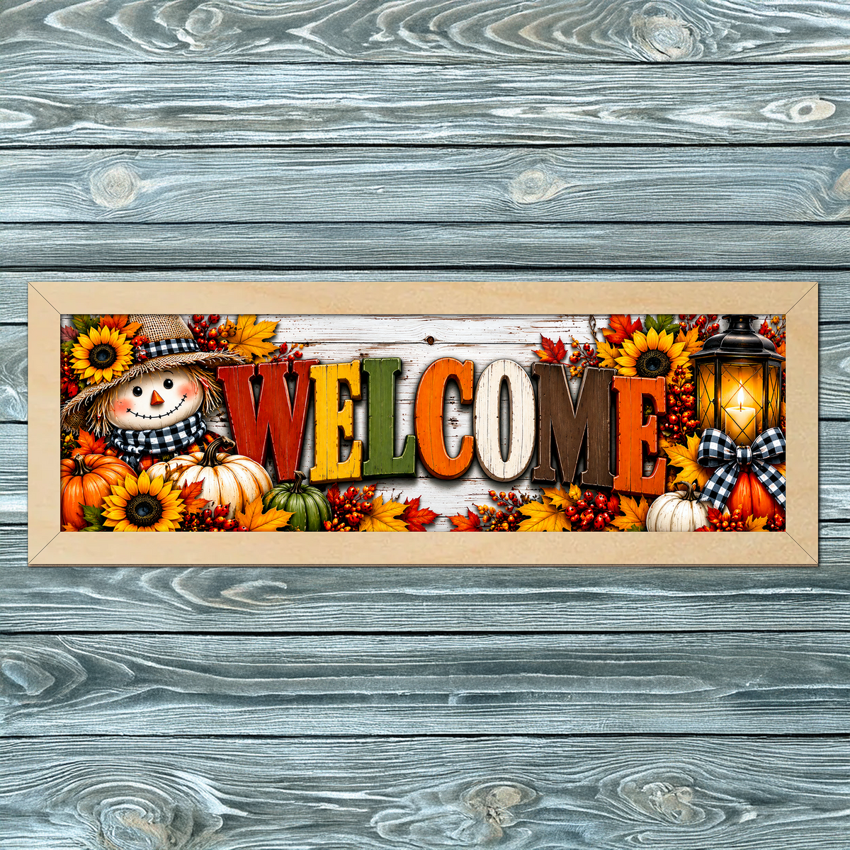 Interchangeable Rectangle Wall Sign SVG + 24 Printable Seasonal Inserts