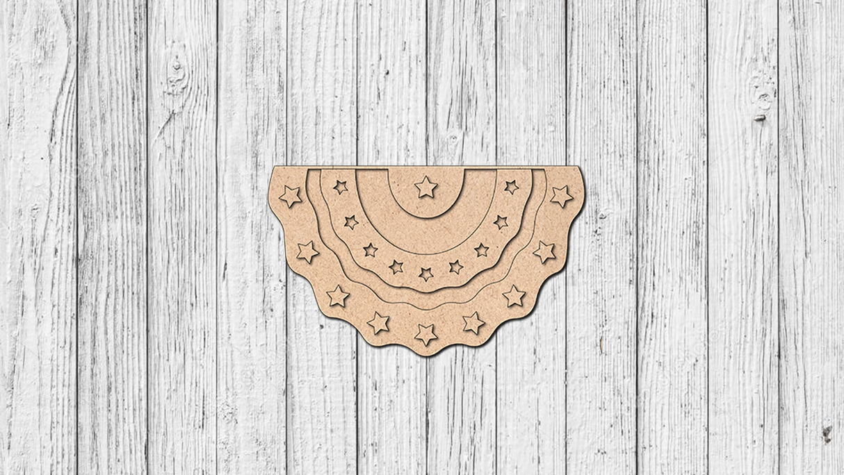 Interchangeable Welcome Porch Leaner - Patriotic Banner - Unfinished Accent