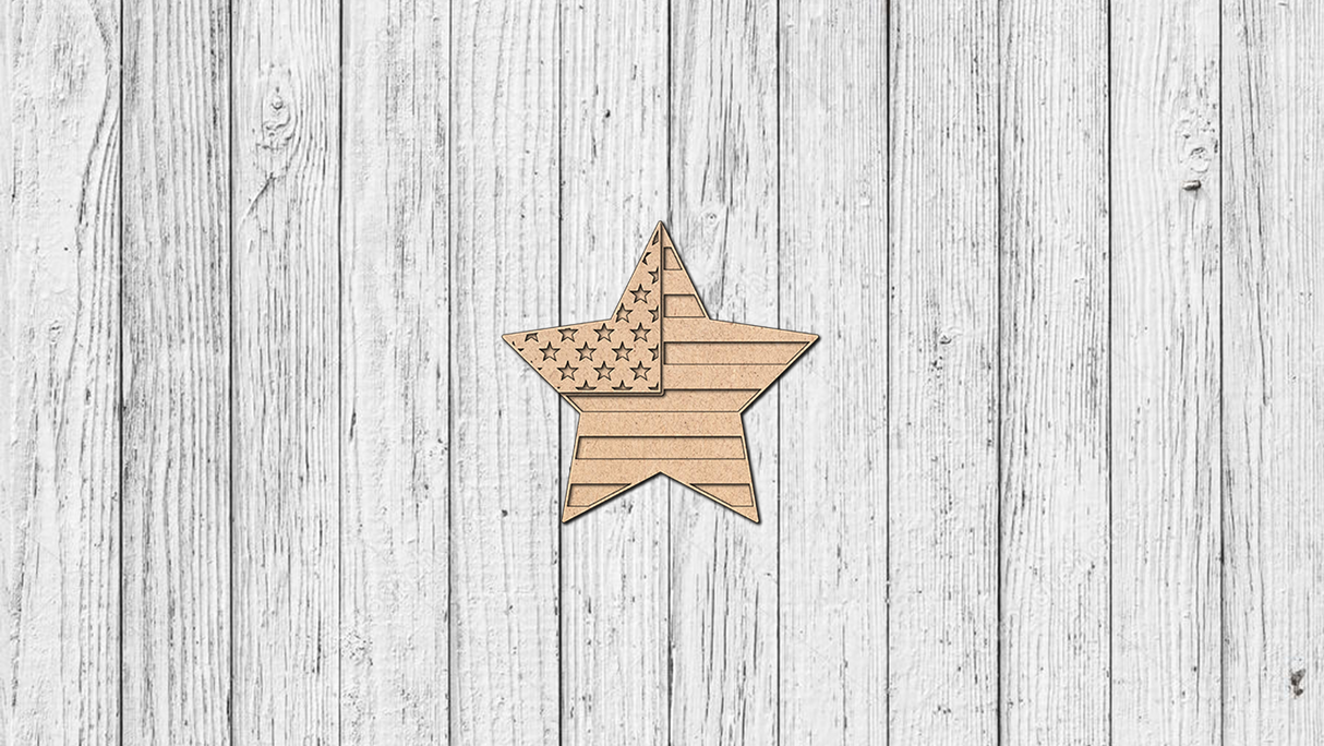 Interchangeable Welcome Porch Leaner - Patriotic Star - Unfinished Accent