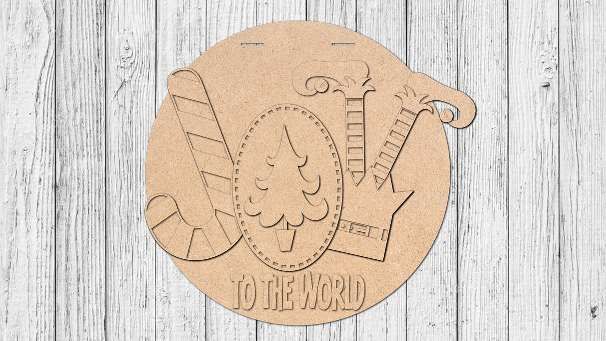 JOY to the world Elf Door Hanger - DIY Unfinished Kit - Lvl 2