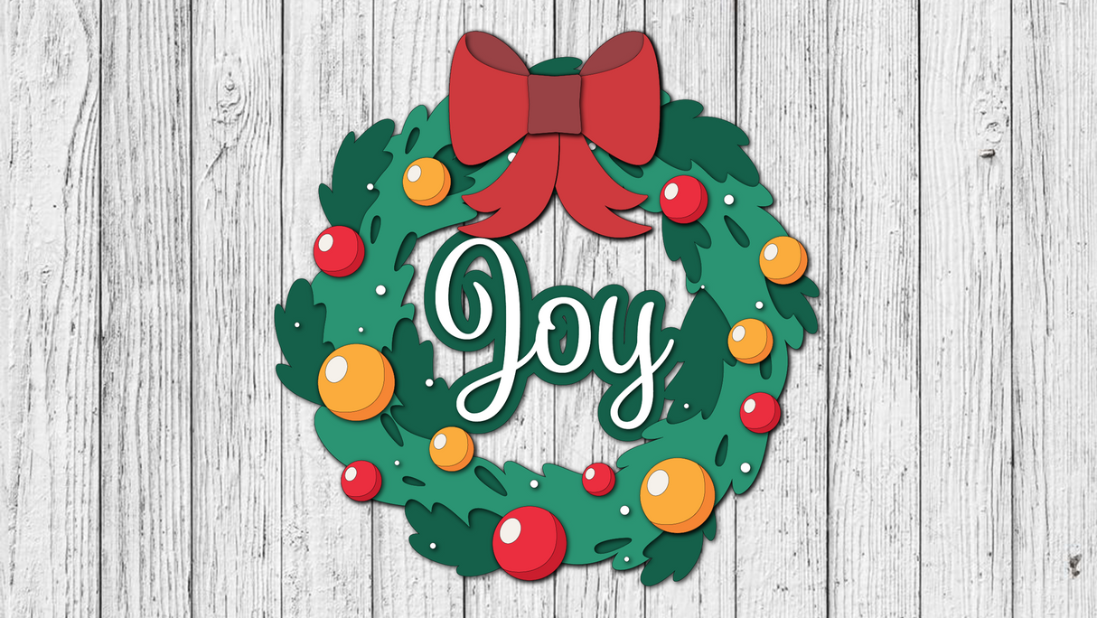 Joy Christmas Wreath Door Hanger - LEVEL 1