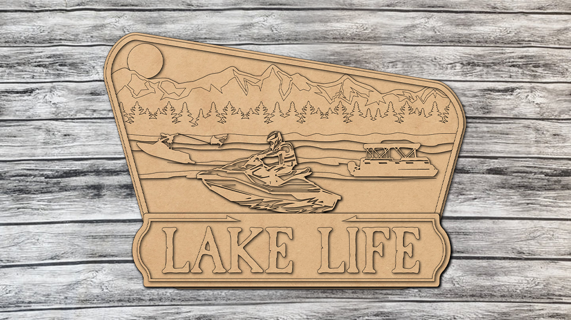 Lake Life Jet Ski Water Ski Door Hanger - Lvl 3