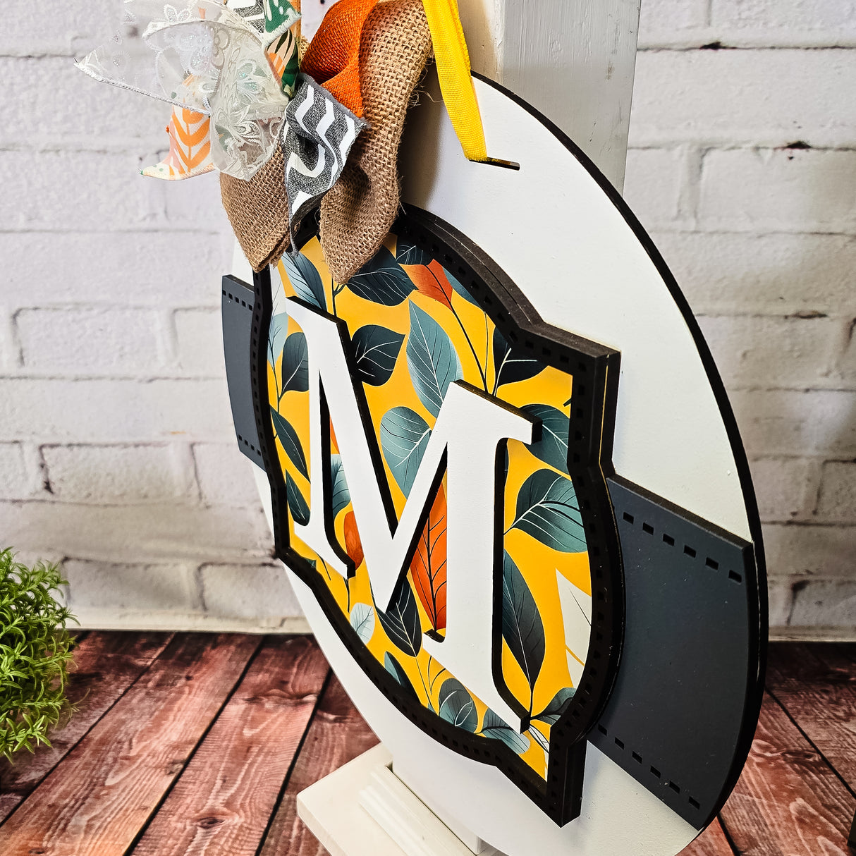 Monogram Frame and Banner Door Hanger SVG