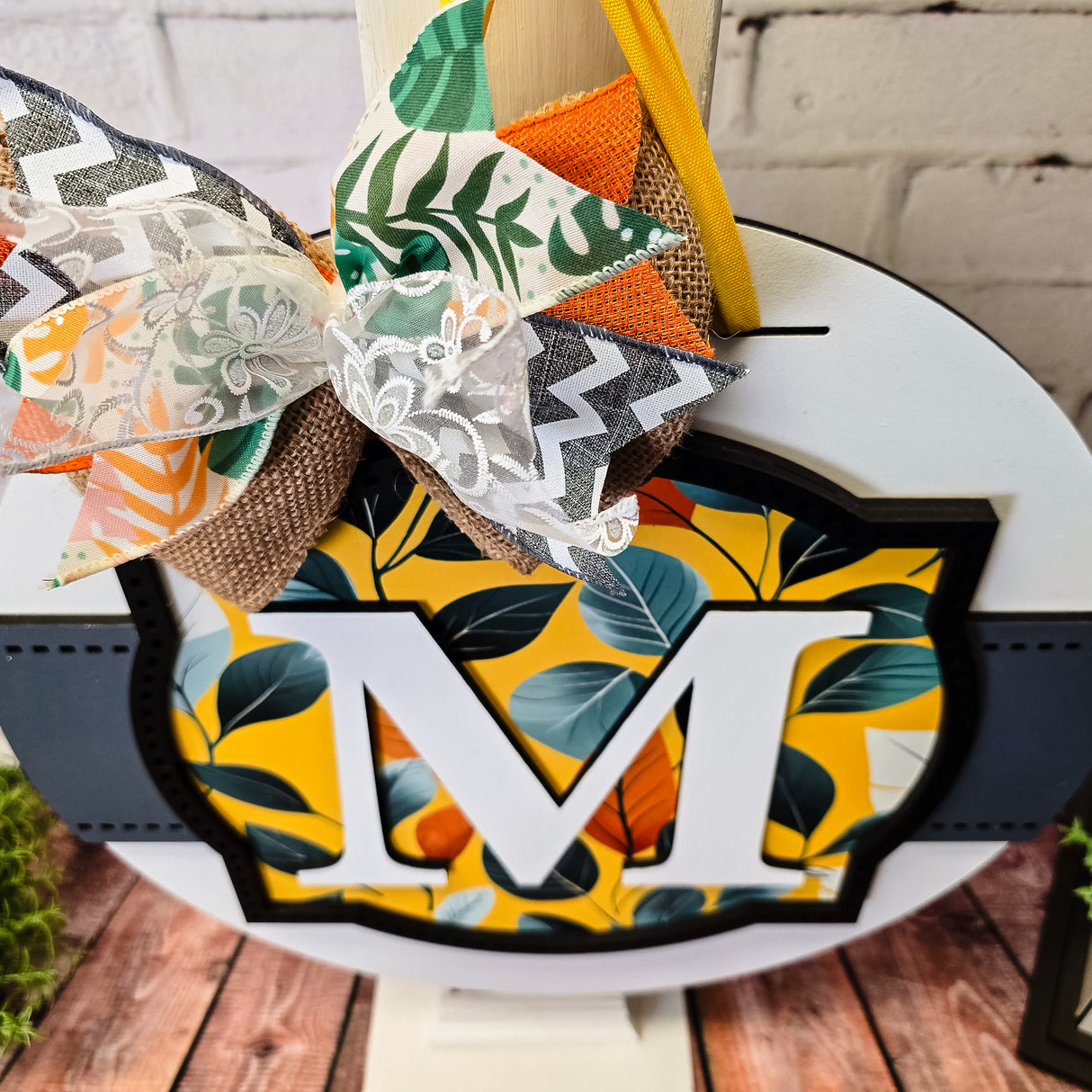 Monogram Frame and Banner Door Hanger SVG