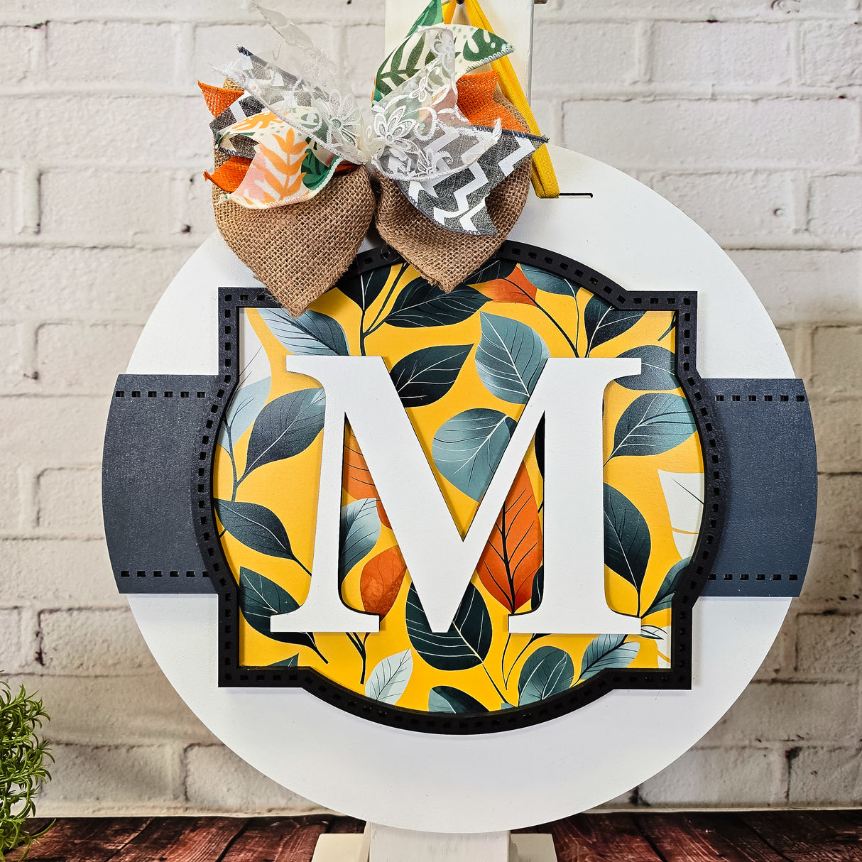 Monogram Frame and Banner Door Hanger SVG