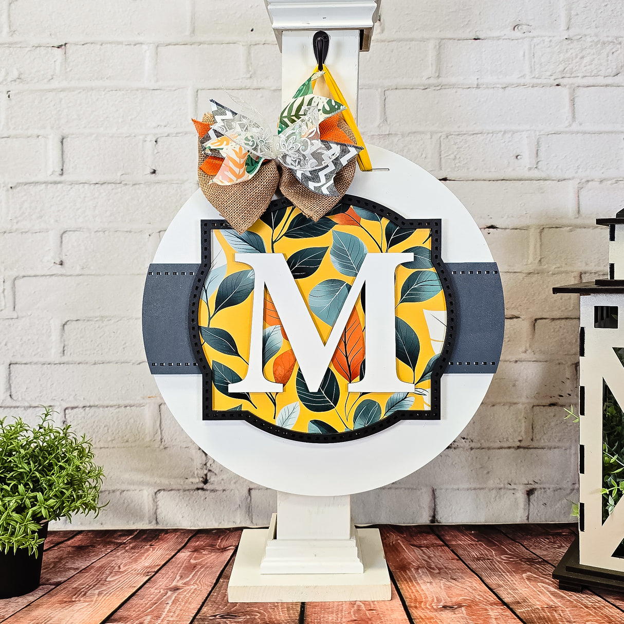 Monogram Frame and Banner Door Hanger SVG