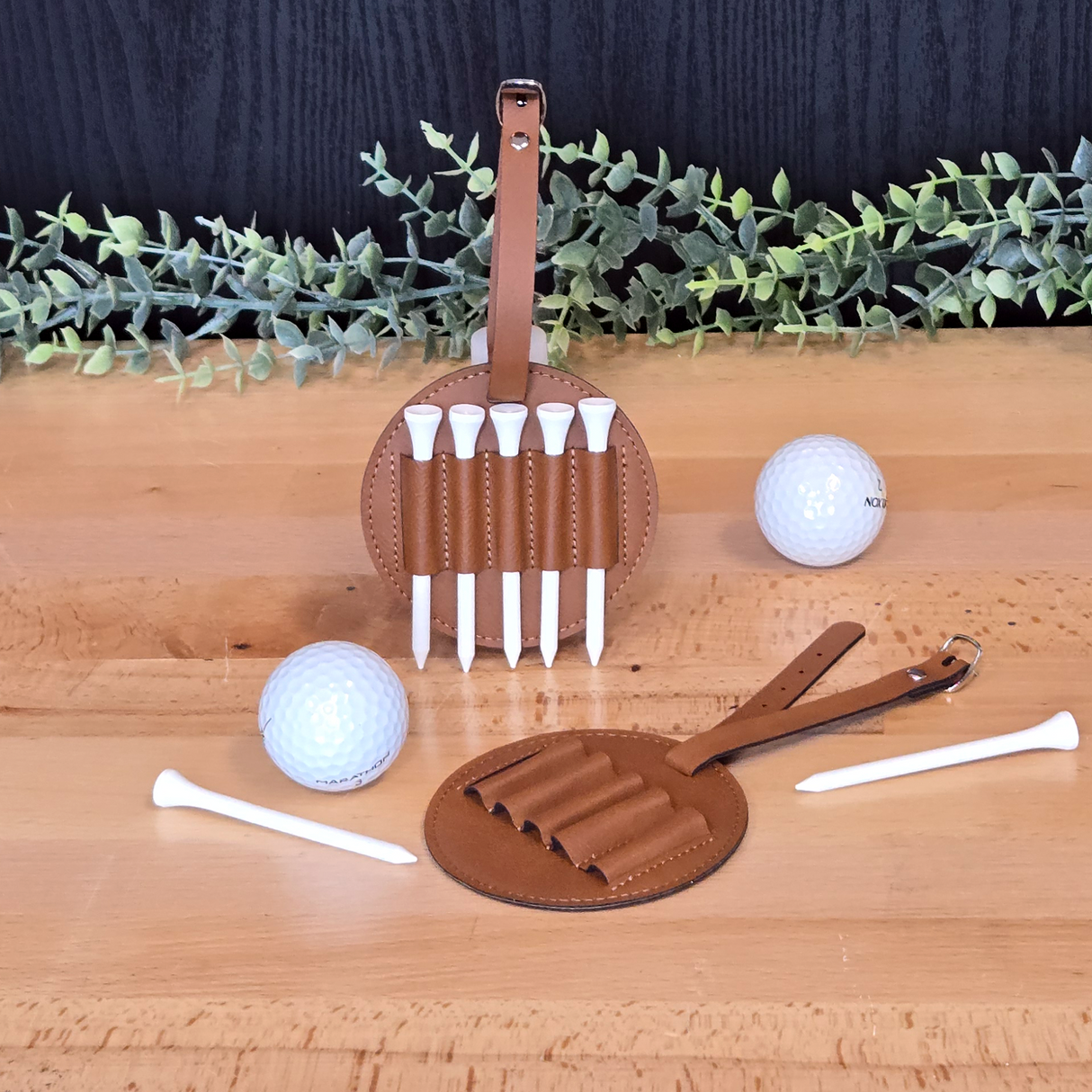 Leatherette Golf Bag Tag & Tee Holder Blank
