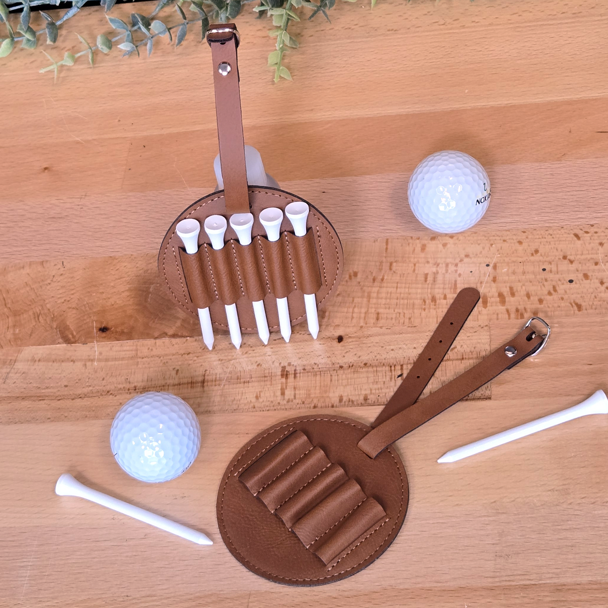 Leatherette Golf Bag Tag & Tee Holder Blank