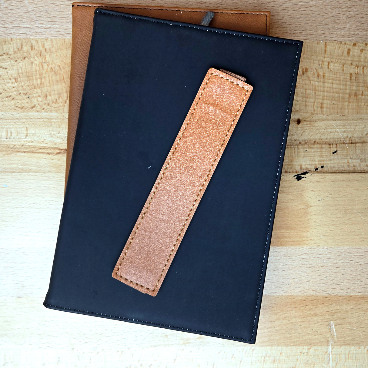 Laserable Leatherette Pen Sleeve Blank | Elastic Notebook Pen Holder