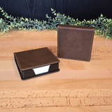 Laserable Leatherette Sticky Note Holder Blank | Desktop Memo Pad Box