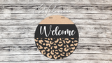Welcome Leopard Print Bottom Door Hanger - Lvl 1