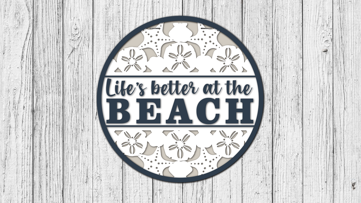 Life Is Better Beach Shells Door Hanger