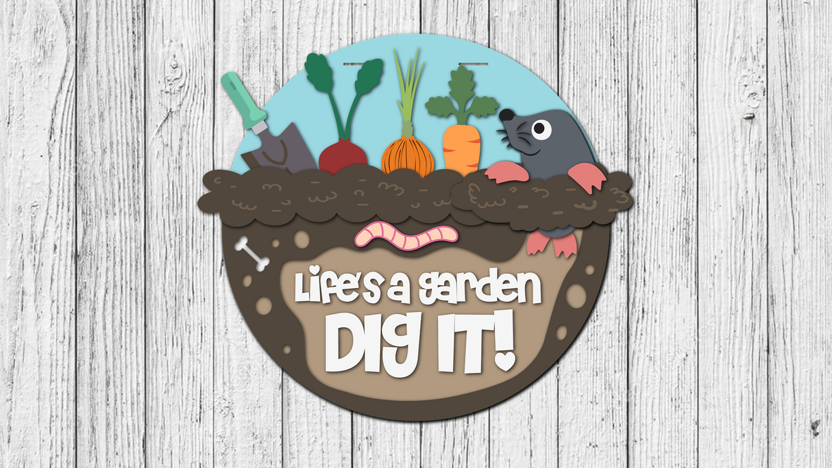 Life's a Garden Dig It! Mole Door Hanger - Lvl 3
