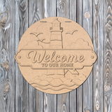Welcome to our Home Lighthouse Door Hanger - DIY Unfinished Kit - Lvl 2