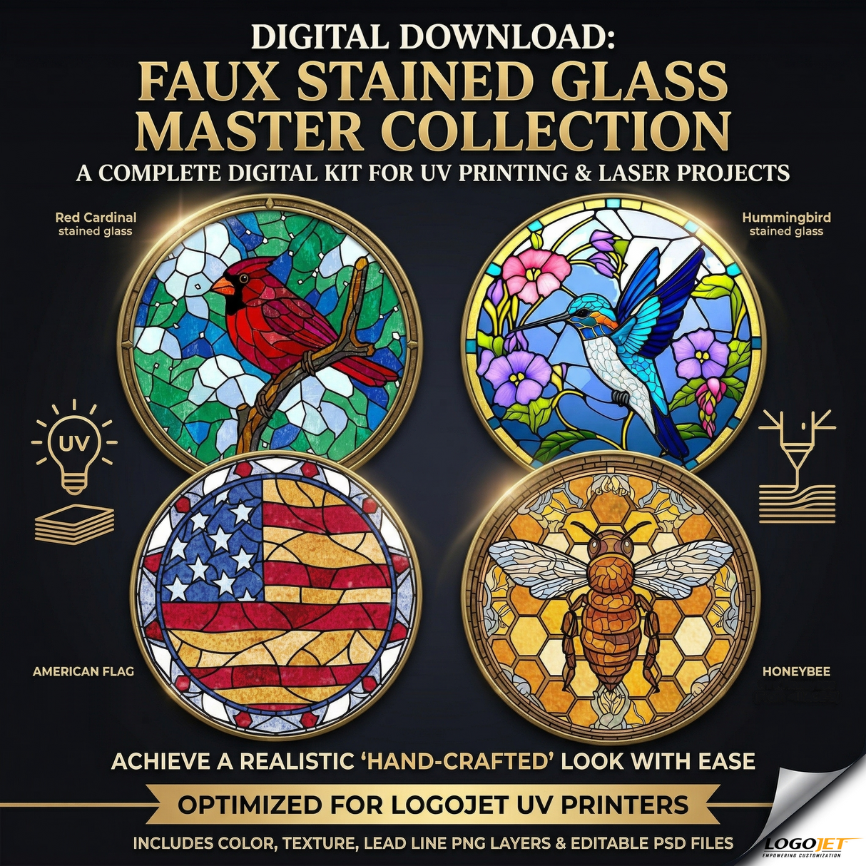 Digital Download: Faux Stained Glass Master Collection