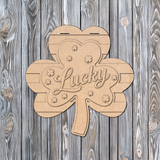 Lucky Shamrock Door Hanger - DIY Unfinished Kit - Lvl 1