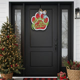 Merry Christmas Dog Paw Door Hanger - DIY Unfinished Kit - Lvl 1