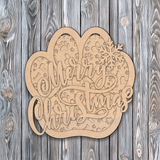Merry Christmas Dog Paw Door Hanger - DIY Unfinished Kit - Lvl 1