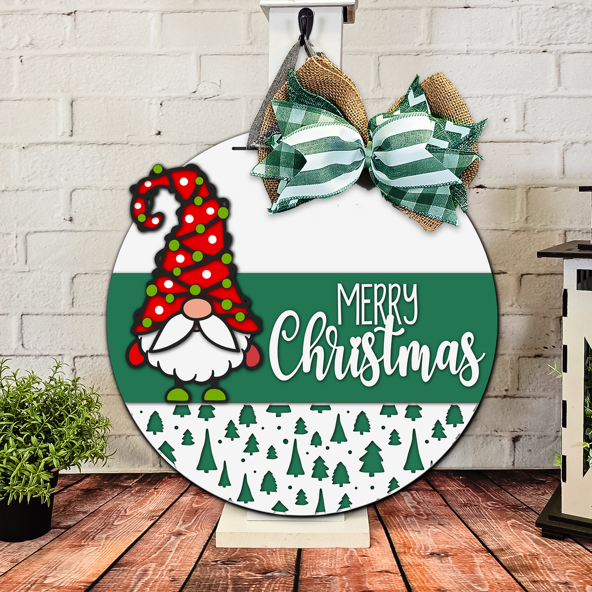 Merry Christmas Gnome Trees Door Hanger - DIY Unfinished Kit - Lvl 2