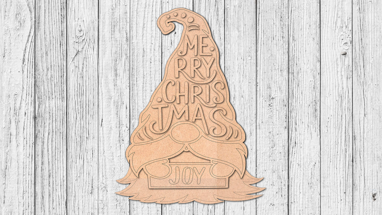 Merry Christmas Joy Gnome Door Hanger - DIY Unfinished Kit - Lvl 1