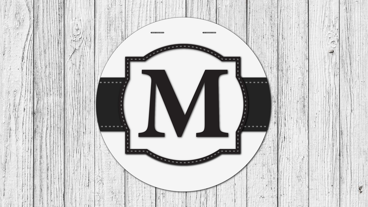 Monogram Frame and Banner Door Hanger SVG