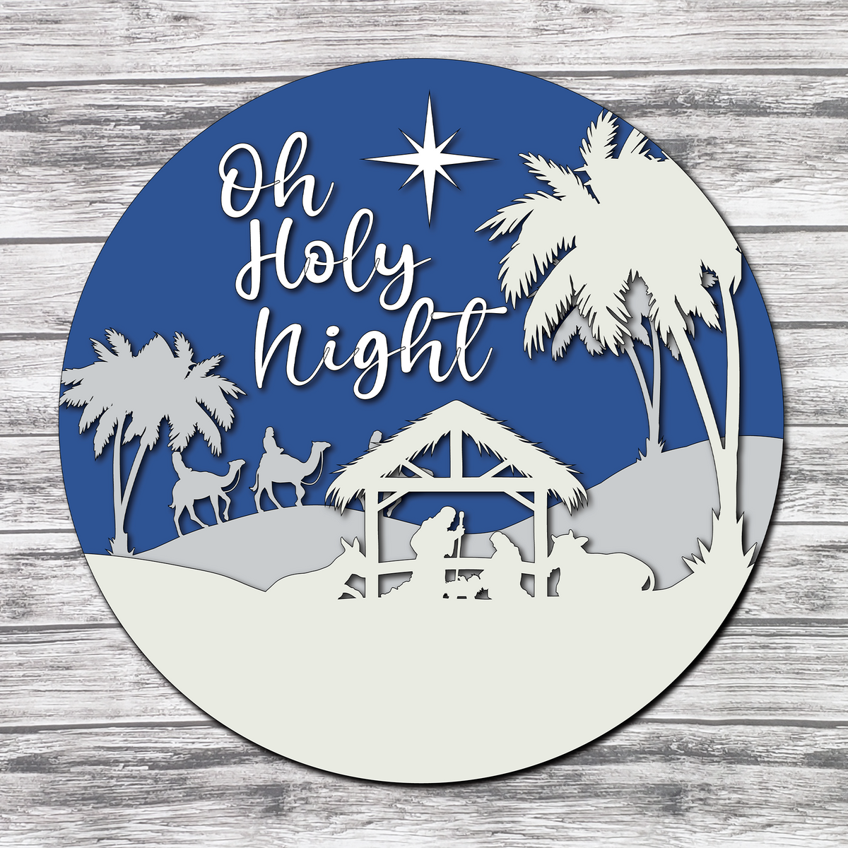 3D Oh Holy Night Nativity Scene Door Hanger - Finished – Kim & Garrett ...