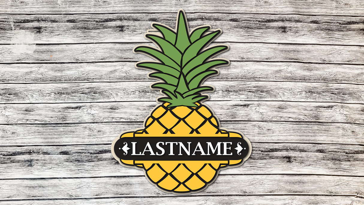 Personalized Pineapple Door Hanger SVG