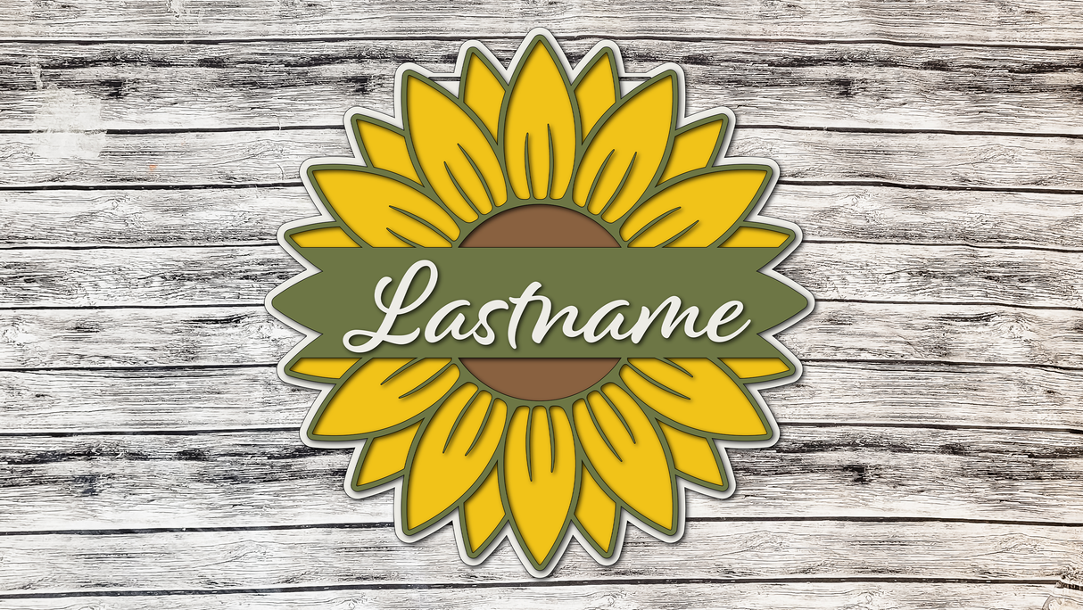 Personalized Sunflower Door Hanger SVG