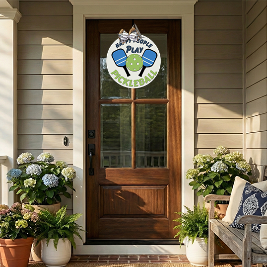 Happy People Play Pickleball Door Hanger SVG