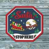 Master It Exclusive! Santa Stop Here Sleigh and Reindeer Door Hanger SVG