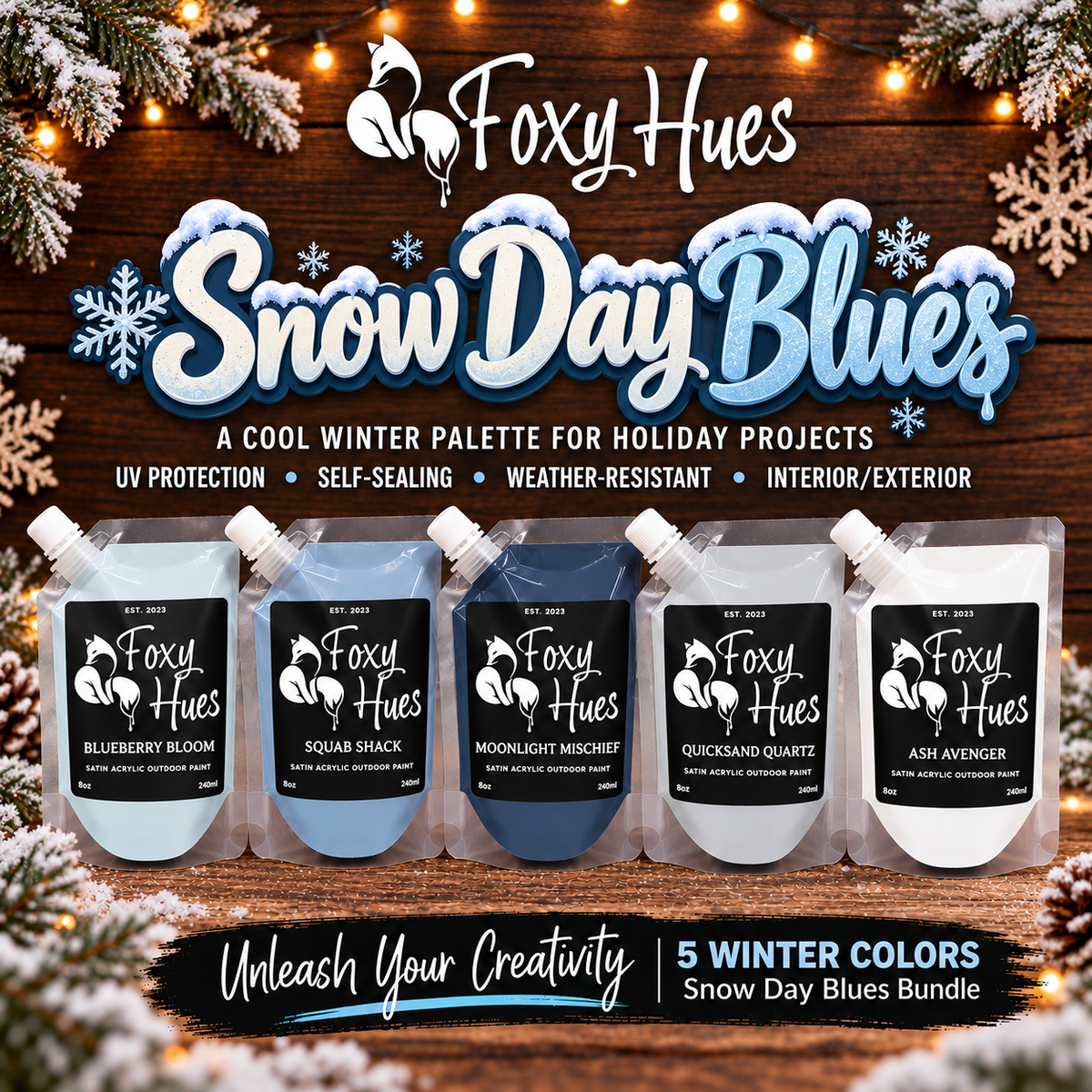 Foxy Hues Paints - Snow Day Blues Palette Bundle