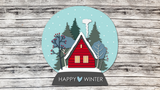 Snow Globe Happy Winter House Door Hanger - LEVEL 3