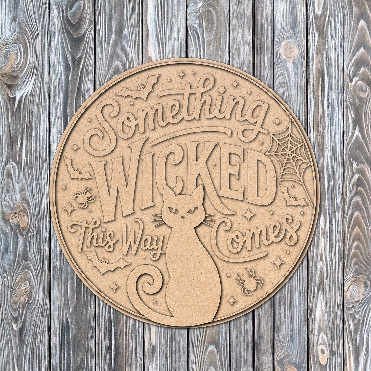 Something Wicked This Way Comes Door Hanger - DIY Unfinished Kit - Lvl 1