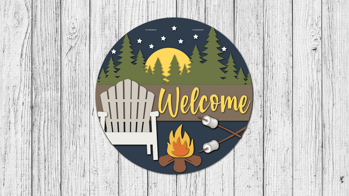 Starry Nights & Campfires Door Hanger SVG