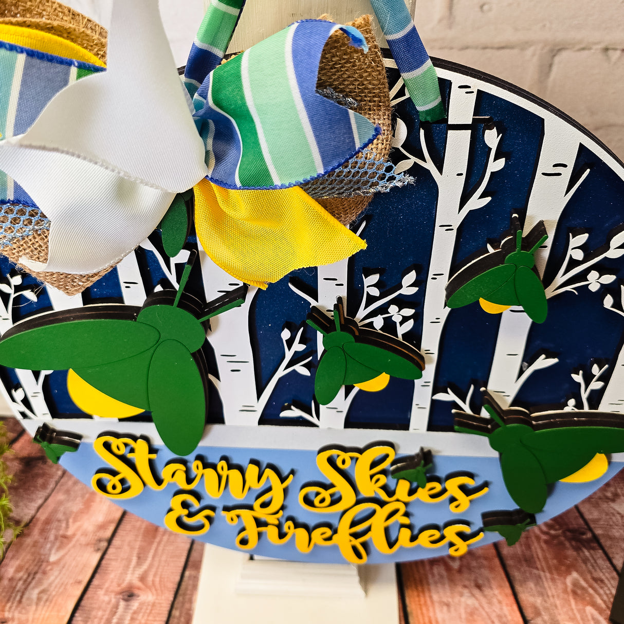 Starry Skies and Fireflies Door Hanger SVG