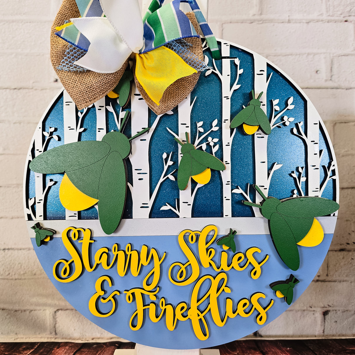 Starry Skies and Fireflies Door Hanger SVG