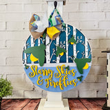 Starry Skies and Fireflies Door Hanger - DIY Unfinished Kit - Lvl 2