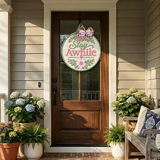Stay Awhile Door Hanger - DIY Unfinished Kit - Lvl 2