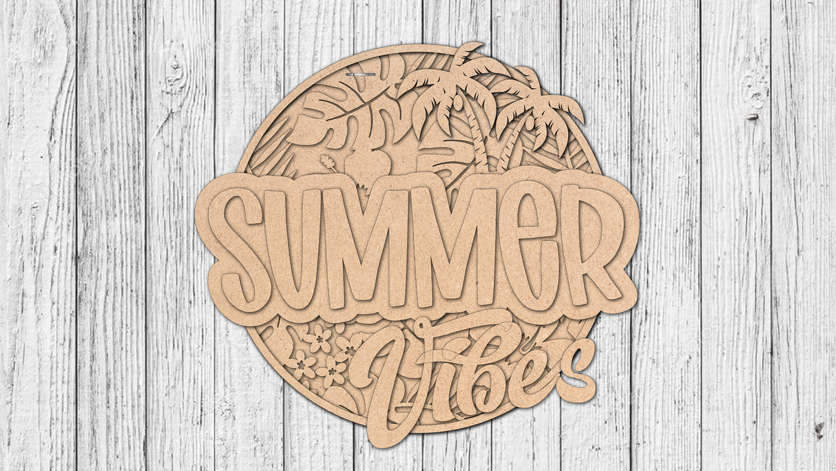Summer Vibes Tropical Pattern Door Hanger - LEVEL 2