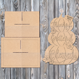 Thankful Grateful Blessed Stacked Pumpkins 36inch Porch Stander - DIY Unfinished Kit - Lvl 2