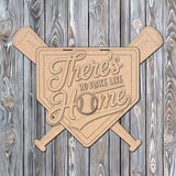 There's No Place Like Home Baseball Bats Door Hanger SVG