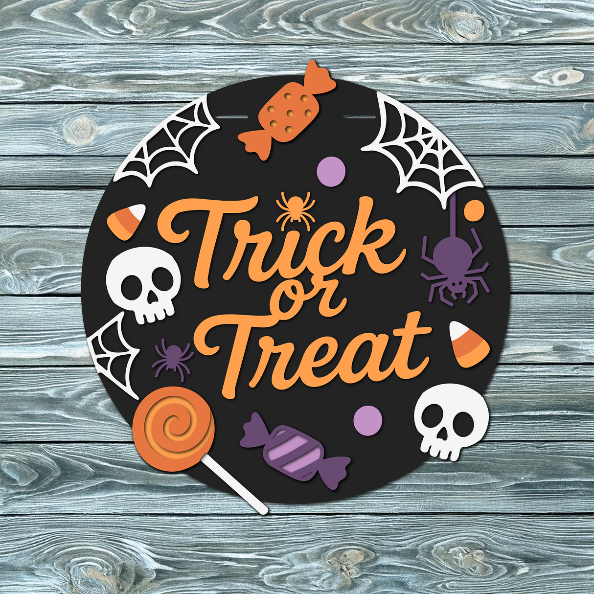 Trick or Treat Sweets Door Hanger SVG