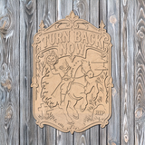 Turn Back Now Headless Horseman Door Hanger  - DIY Unfinished Kit - Lvl 3