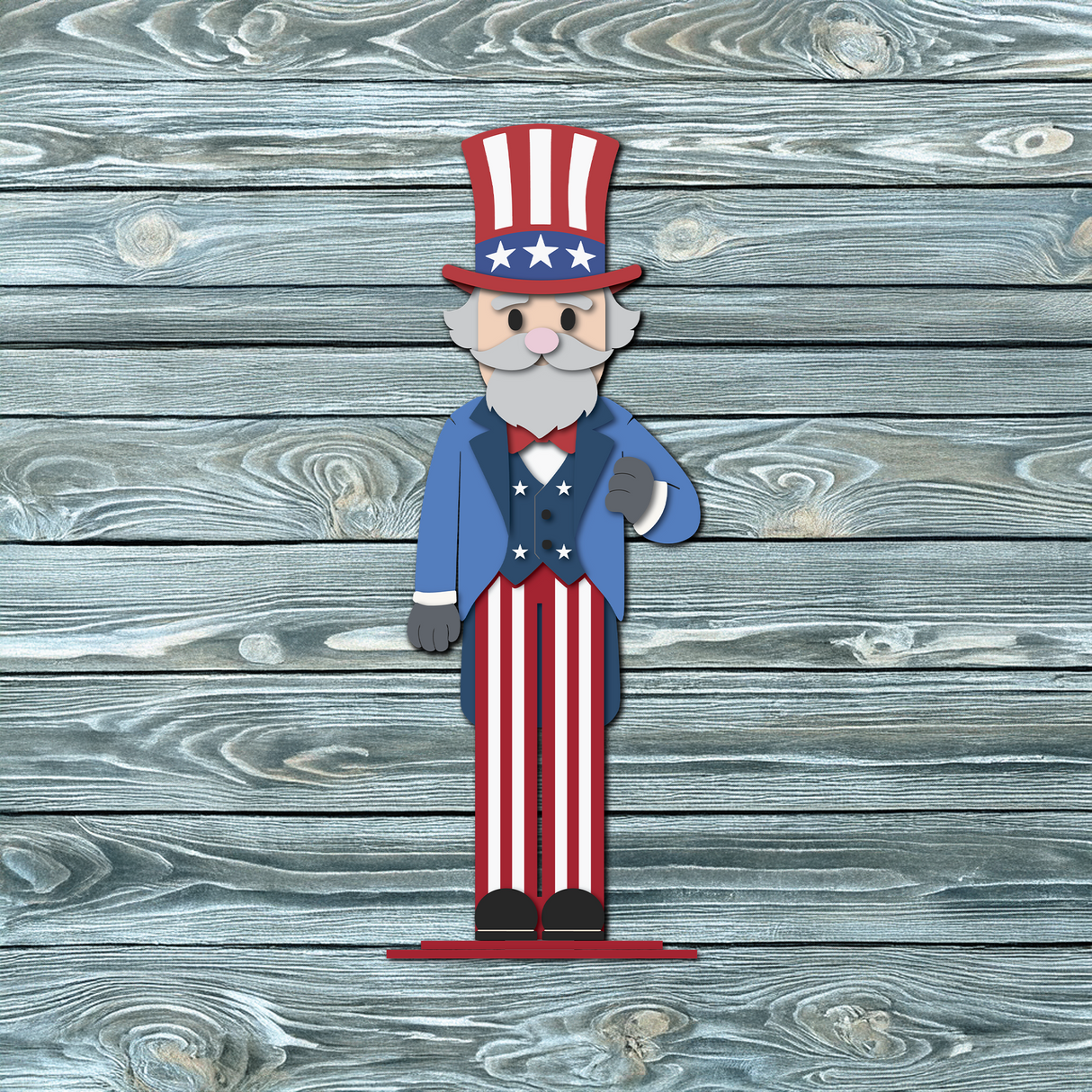 12 inch Uncle Sam Stander SVG
