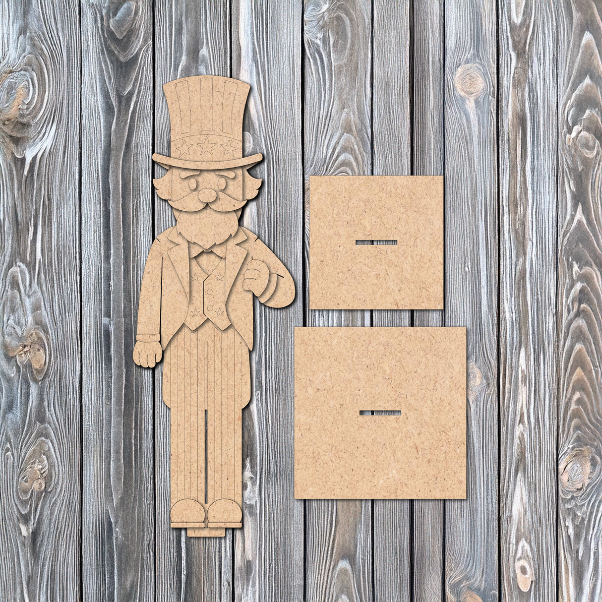 3-foot-tall Uncle Sam Stander - DIY Unfinished Kit - Lvl 3