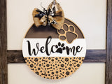 Welcome Dog Paw Door Hanger - Lvl 1