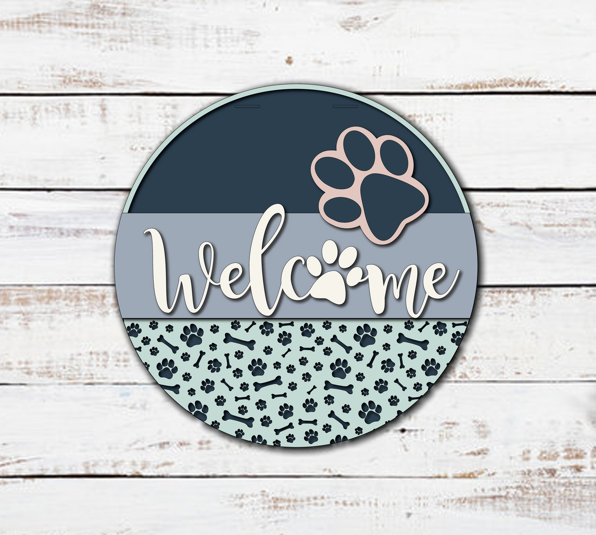 Welcome Dog Paw Door Hanger - Lvl 1