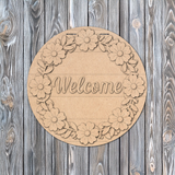 Welcome Flowers Wreath Door Hanger - DIY Unfinished Kit - Lvl 2