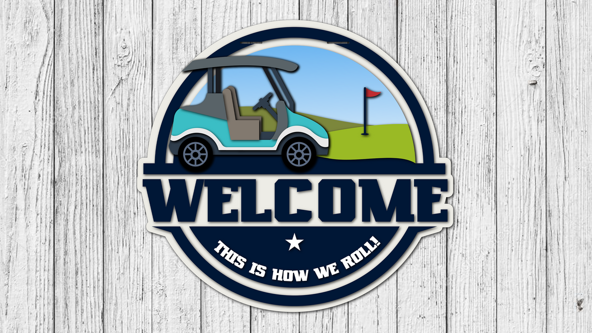 Welcome Golf Cart Door Hanger - Lvl 2