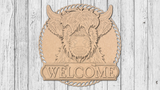 Welcome Highland Cow Happy Door Hanger - DIY Unfinished Kit - Lvl 3